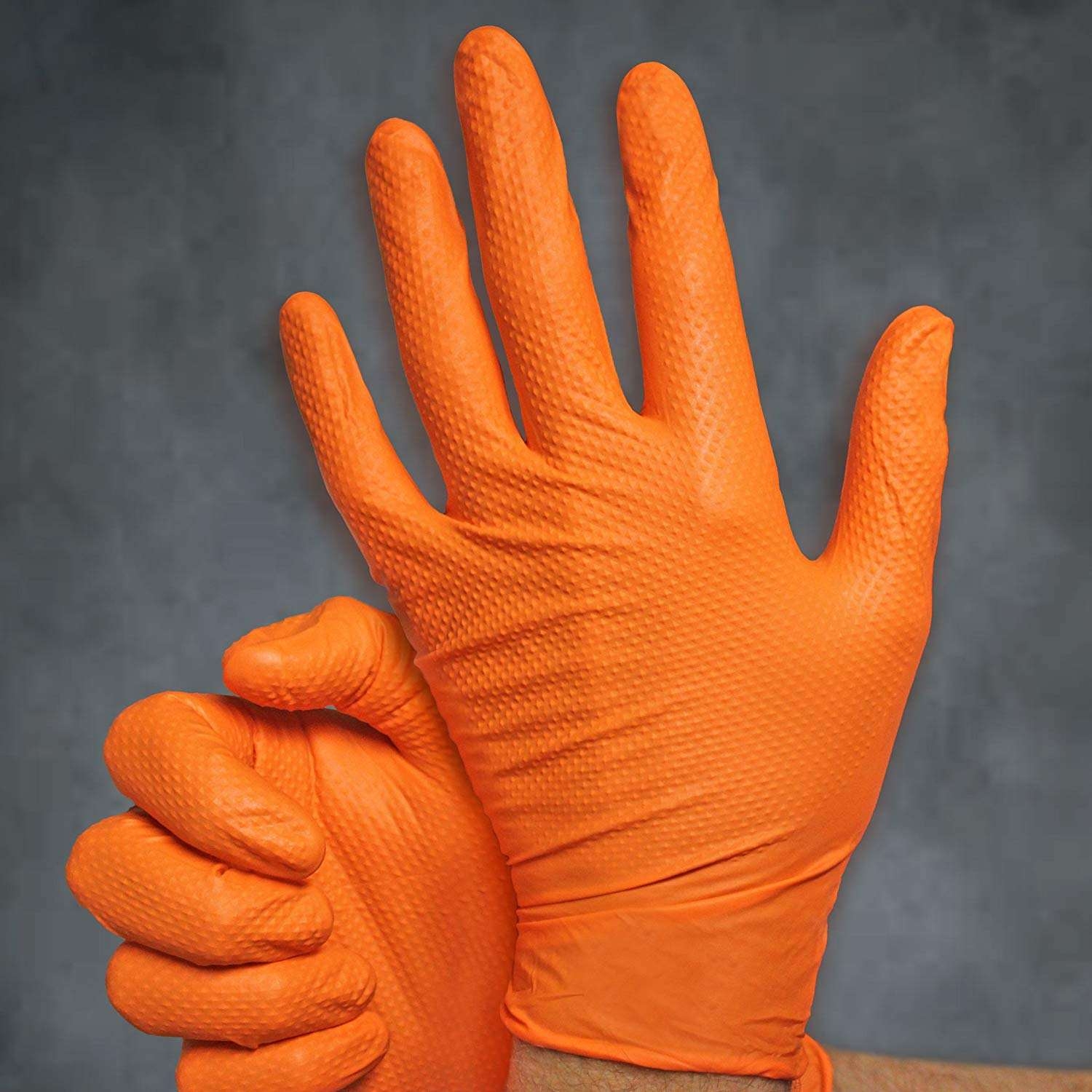 factory wholesale working glove orange color nitrile gloves PPE glove