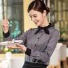 2022  new design bow waitress waiter tea house jacket hotel pub staff long sleeve