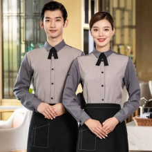 2025  long sleeve  tea house work jacket hotel pub staff  shirt  bakery uniform discount