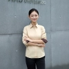 2025 spring new long sleeve yellow color tea house work jacket blouse  hotel pub staff  shirt  uniform low price
