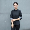 2025 spring new long sleeve yellow color tea house work jacket blouse  hotel pub staff  shirt  uniform low price
