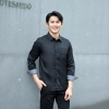 2025 spring new long sleeve yellow color tea house work jacket blouse  hotel pub staff  shirt  uniform low price