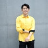 2025 spring new long sleeve yellow color tea house work jacket blouse  hotel pub staff  shirt  uniform low price