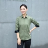 2025 spring new long sleeve yellow color tea house work jacket blouse  hotel pub staff  shirt  uniform low price