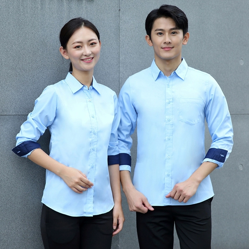 2025 spring new long sleeve  tea house work jacket blouse  hotel pub staff  shirt  uniform low price