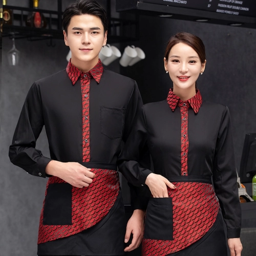 2025   new long sleeve store uniform tea house work jacket blouse staff uniform