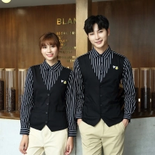 2025   new long sleeve fake-two pieces shirt uniform tea house work jacket blouse