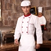 long sleeve red button winter chef coat uniform design