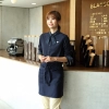 2025   spring fall long sleeve shirt uniform tea house black/wine color waitress waiter  jacket