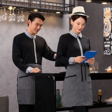 2025   spring fall long sleeve shirt uniform tea house black/wine color waitress waiter  jacket