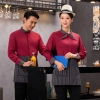 2022   spring fall long sleeve  tea house  color waitress waiter  jacket cafe house uniform
