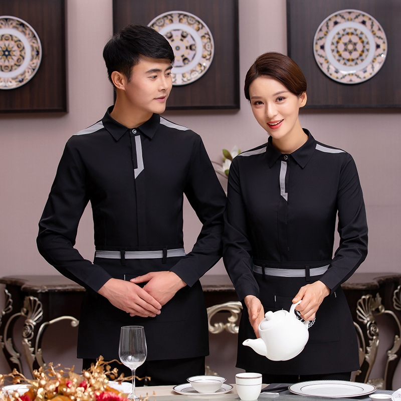 2022   spring fall long sleeve  tea house restaurant waitress waiter  jacket cafe house uniform