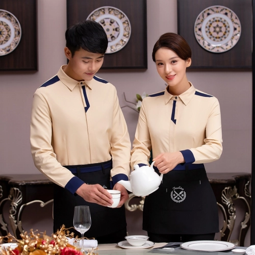 2025   spring fall long sleeve caffee house restaurant waitress waiter  jacket cafe house uniform