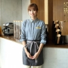 2022  long sleeve  stripes printing cafe restaurant dessert bar jacket workwear uniform Color color 1
