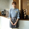 2022  long sleeve caffee house restaurant dessert store dark gray women men shirt (with apron)