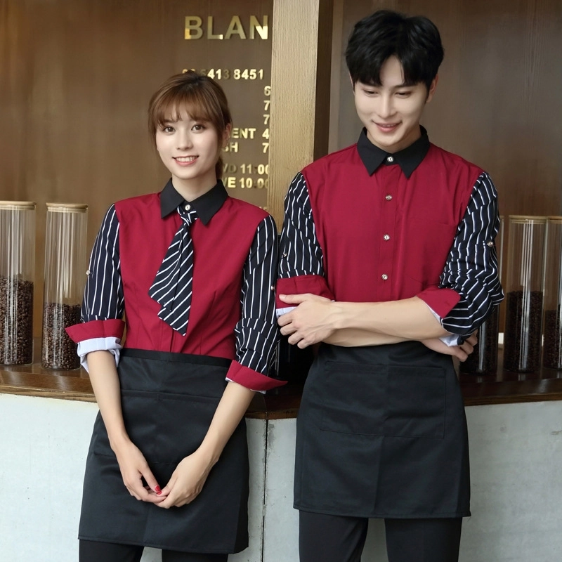 2025  long sleeve cafe restaurant dessert store dark gray women men shirt