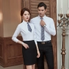 2022 high quality good fabric  solid color office work  shirt staff uniform waiter  waitress shirt