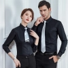 2025 high quality good fabric  solid color office women men work  shirt staff uniform waiter  waitress shirt