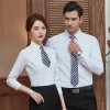 2022 high quality good fabric  solid color office work  shirt staff uniform waiter  waitress shirt