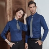 2025 high quality good fabric  solid color office women men work  shirt staff uniform waiter  waitress shirt