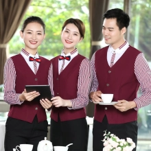 2022  long sleeve  tea house work jacket hotel pub staff  shirt  (faker vest)