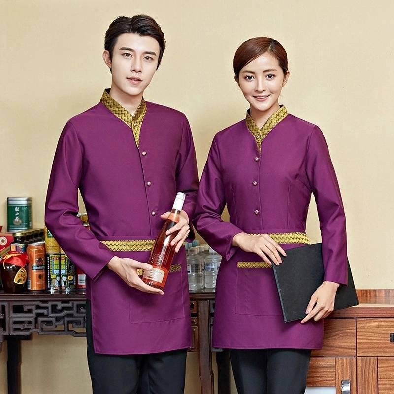 2025 long sleeve tea house work jacket hotel pub staff blouse jacket