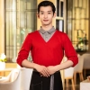 2025  Asian style  tea house work jacket hotel  staff hot pot store  blouse uniform factory wholesale Color color 1