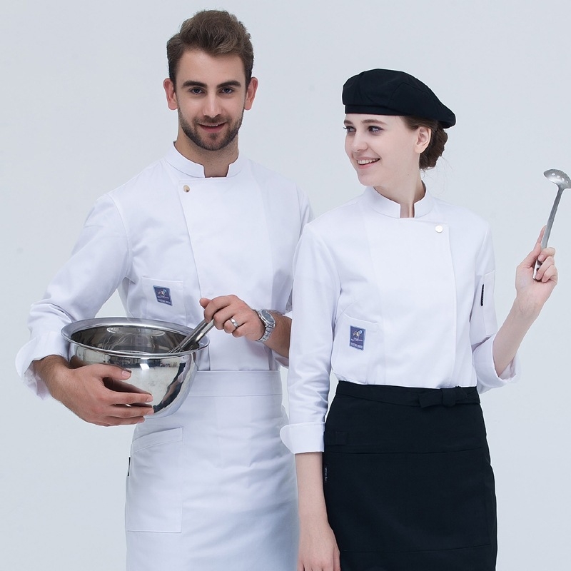 2022 long  sleeve  fashion orange color baker jacket  kitchen coat  chef jacket uniform