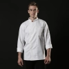 2022  long  sleeve  fashion gray collar baker jacket  kitchen coat white  chef jacket uniform