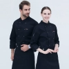 2022   long  sleeve  fashion unisex double breast baker jacket  kitchen coat  chef jacket uniform