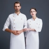 2022  hot sale long  sleeve  fashion double breast baker food store jacket  coat  chef jacket uniform Color White