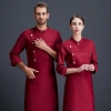 2025  hot sale long  sleeve  fashion unisex double breast baker jacket  coat  chef jacket uniform