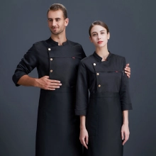 2025  hot sale long  sleeve  fashion unisex double breast baker jacket  coat  chef jacket uniform