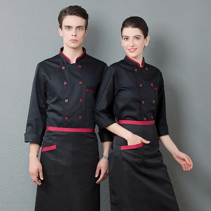 2025  hot sale long  sleeve  fashion double breast baker food store jacket  coat  chef jacket uniform
