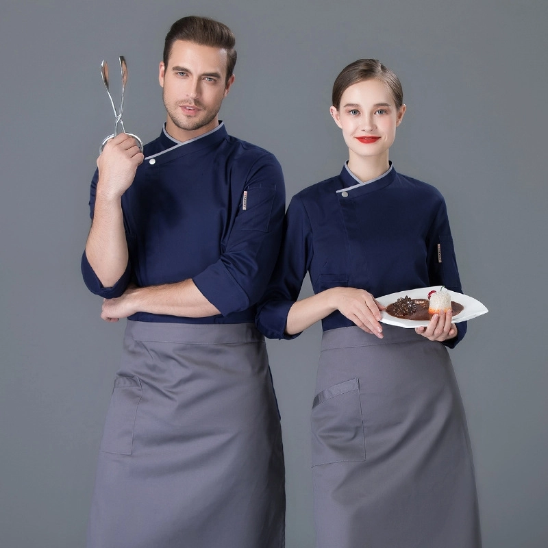 2025  long  sleeve  fashion invisibale buuton double breast baker food store jacket  coat  chef jacket uniform