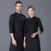 2025  long  sleeve  fashion invisibale button baker food store jacket  coat  chef jacket uniform
