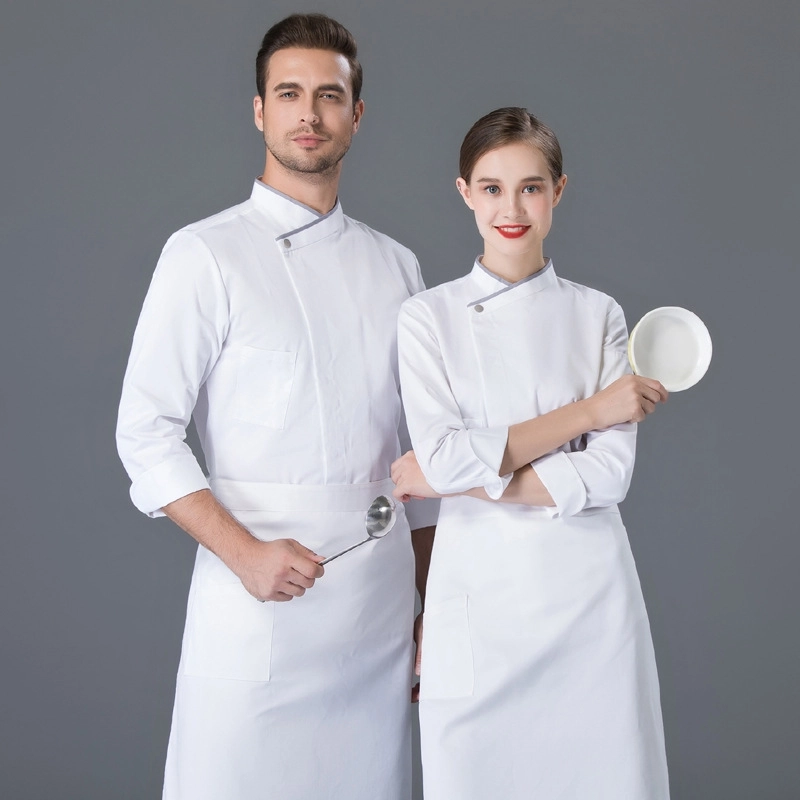 2025  long  sleeve  fashion invisibale button baker food store jacket  coat  chef jacket uniform