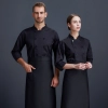 2025  long  sleeve  Europe fashion baker cooking food jacket  coat  chef jacket uniform Color Black