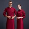 2025  long  sleeve  Europe fashion baker cooking food jacket  coat  chef jacket uniform Color Wine
