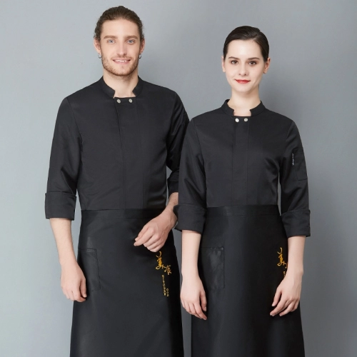 2025   Europe Style casual   solid color bread house baker cook  coat  chef jacket uniform on sales
