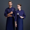 2022   Europe large size bread house baker cooker  coat  chef jacket uniform workwear Color Navy