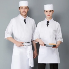 2022   Europe casual loose bread house men baker cooker  coat women  chef jacket uniform workwear