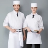 2022   Europe casual loose bread house men baker cooker  coat women  chef jacket uniform workwear Color White