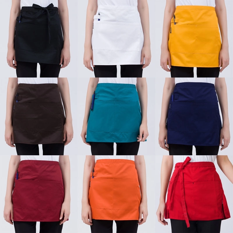2025  candy color short apron  waiter apron wholesale