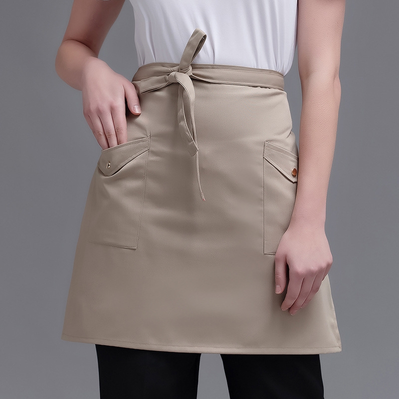 2022 kakhi small short apron waiter apron wholesale Factory Wholesale