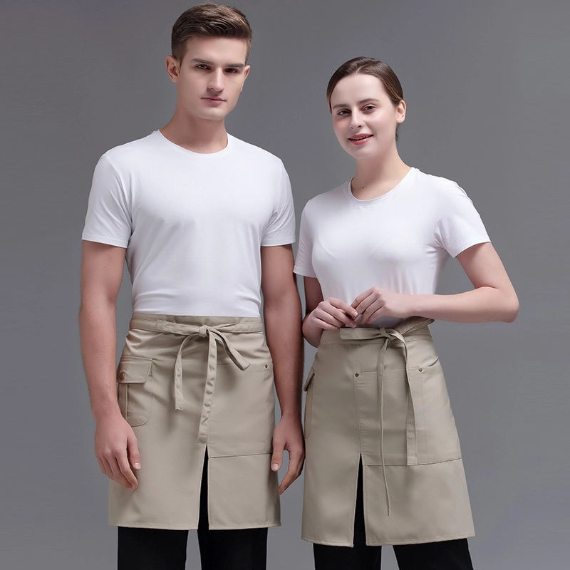 2025 kakhi kinee length short apron waiter apron wholesale