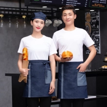 2025 denim fabric  short apron with pocket waiter apron cheap