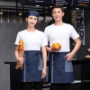 2022 denim fabric  short apron with pocket waiter apron cheap