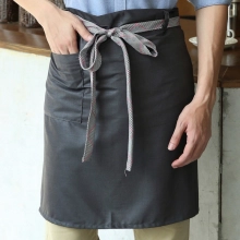 2025 black apron short apron with pocket  apron for bar waiter