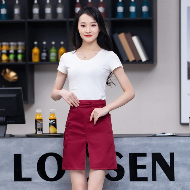 2025 candy split apron short apron with pocket apron for bar waiter